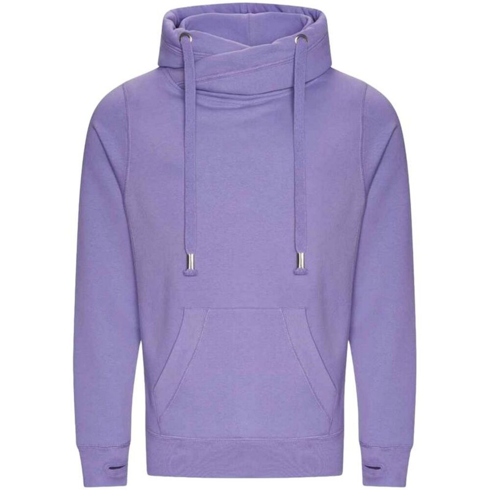AWDis Hoods Mens Cross Neck Hoodie / Digital Lavender